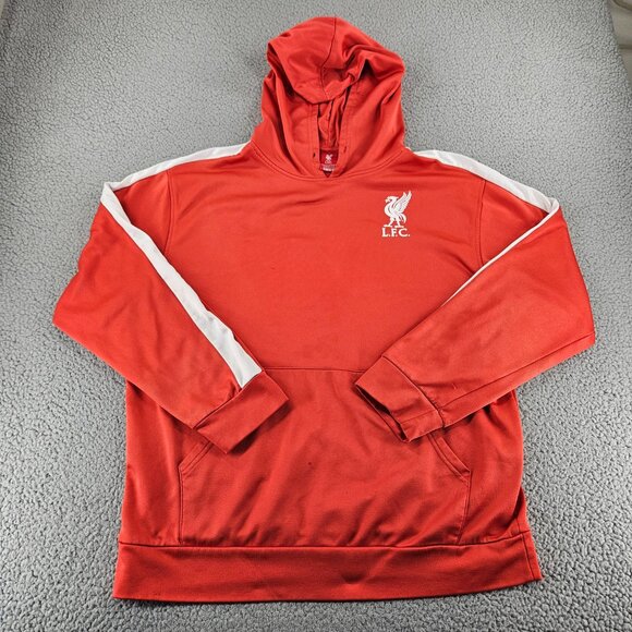 Liverpool FC Hoodie Mens Large Red Pullover Lightweight Athletic LFC Soccer - Picture 1 of 16